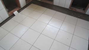 Laboratory tile being installed