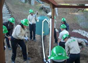 Rainwater catchment system is installed