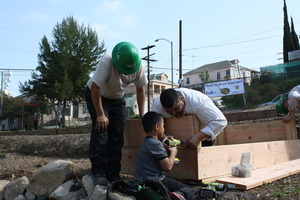 Staff member Carlos gets his son to help out!