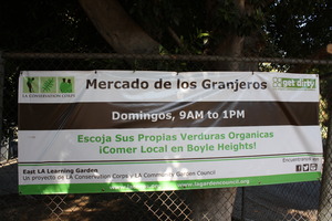 Sunday Market banner in Spanish