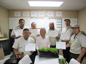 Corpsmembers get training from a Master Gardener