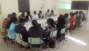 Trinity staff participate in an advocacy meeting