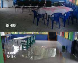 The new floor in the community centre
