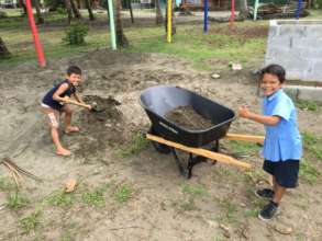 The kids came by to lend us a hand!