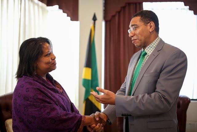Ouida Duncan with JA Prime Minister Andrew Holness