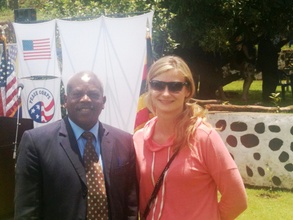 With my supervisor Enos on Peace Corps Anniversary