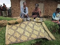 Stanley's widow (on the left) is a basket weaver