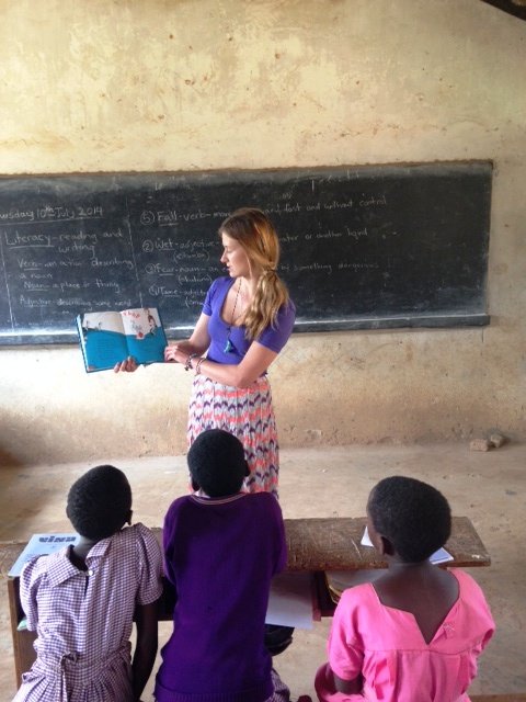 Kasia reads to the children in English everyday