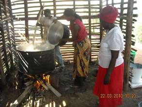 Cooking porrdige in a parent built kitchen