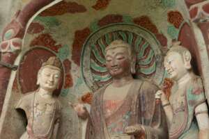 Buddha statue in the Maijishan Grottoes, China