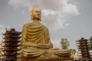 A Buddha statue in a Vietnamese temple