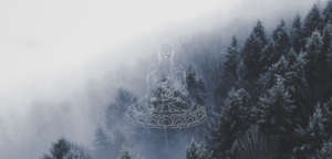 Buddha and Snowy Trees