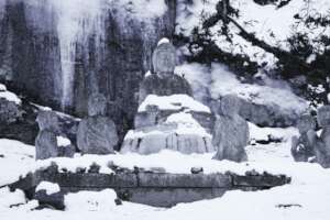 Snowy Buddha at South Korea's Hwaeomsa Temple.