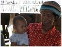Satorn's mother with her grandchild