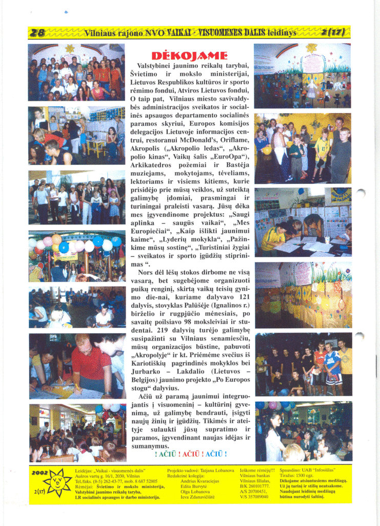 Food and services 1200 rural children Lithuania