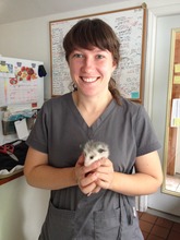Christina with young opossum