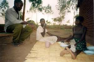 Beneficiaries of Chinseu cbo taking their meal.