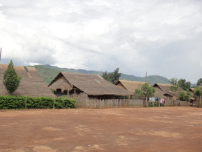 Solar panels on village roofs