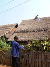 Installing one of the solar panels