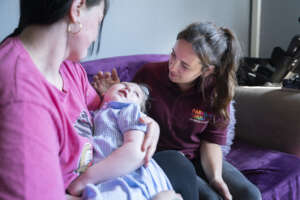Family Support Worker Brodie with Clara and Layla