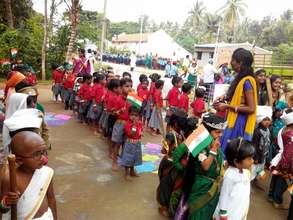 Children joining other schools on Independance Day