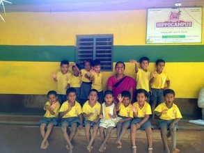 Pavita & Litika with the Kindergarten Class