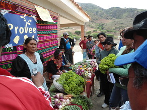 Older people & their families selling produce