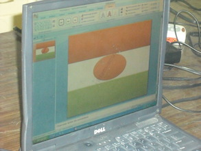 Displaying their country flag with pride.