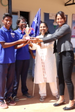 Ms. Poonam distributing the prizes for Sports Day.