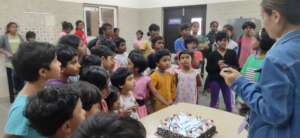 Children celebrating their birthdays