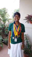Monisha with her Medals