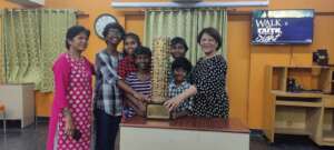 Our children won the trophy in talent competition