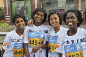 Our girls gearing up to run in the marathon!