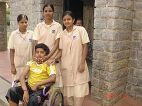 Our nurses with a young patient