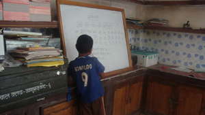 A child at the drop-in centre