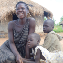 Anena with two of her five children