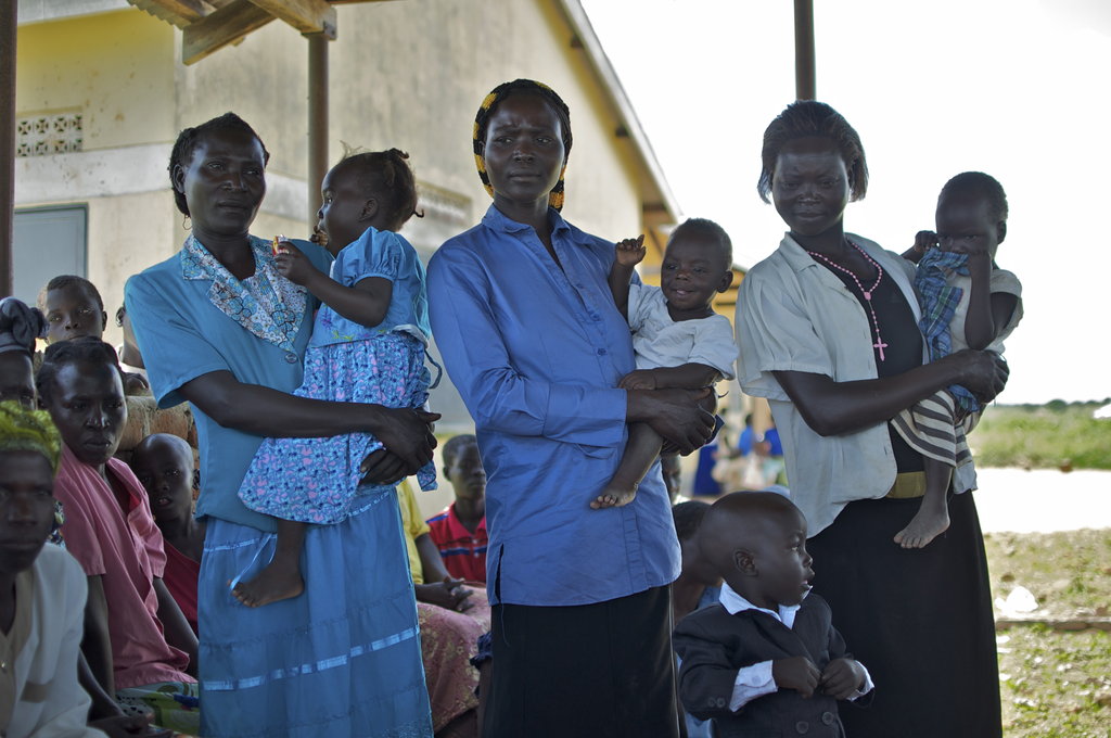 HIV positive mothers with their healthy babies