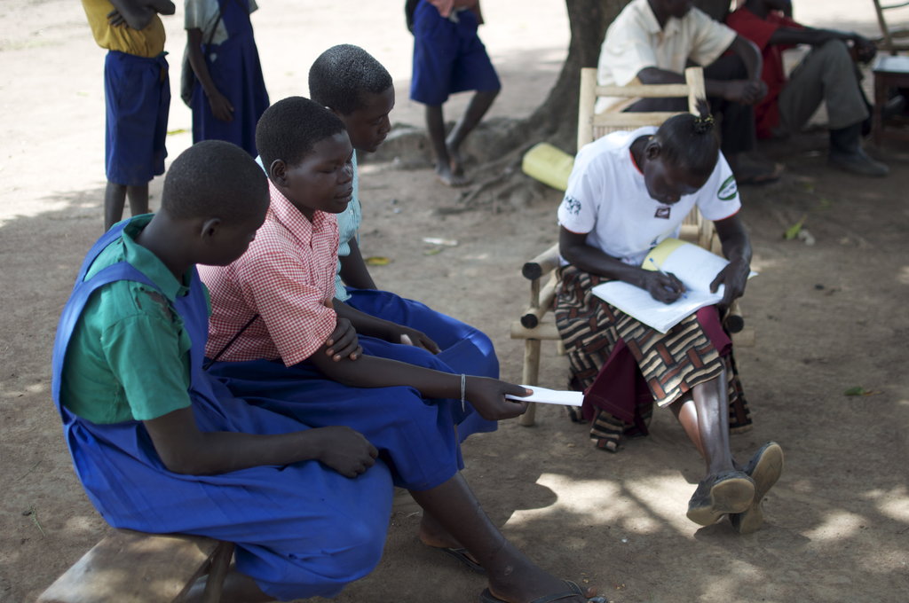 Beatrice working at an HIV blood screening