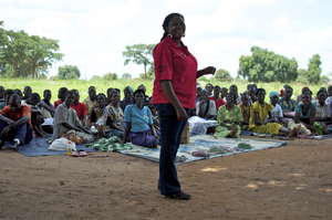 GWED-G staff member educates HIV+ women's groups