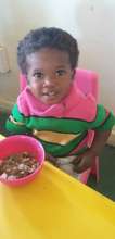 For little Qhamisa meal times are happy times!