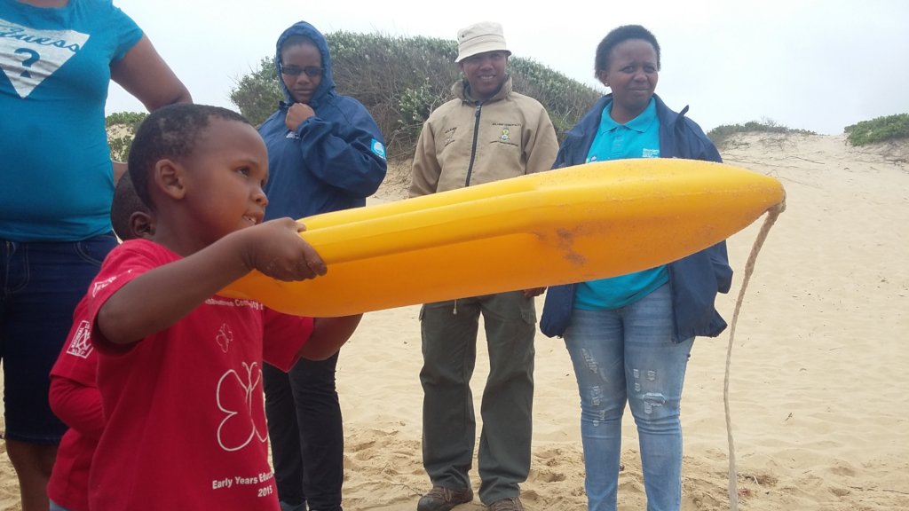 Little Elakhe playing lifeguard