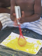 Egg beater makes a fabulous painting tool