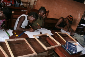 Students Work on First Stencil Design