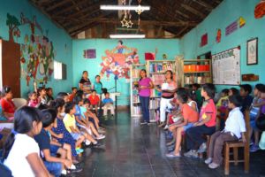 Reading activity with children at the Library