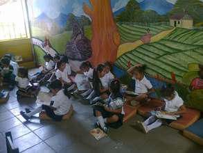 Girls from third grade during reading time.