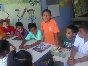 4th grade boys during story time.