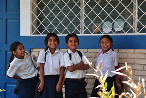 Primary students at Las Sabanas school.