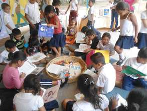 Children at the Donkey Library