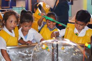 Students at the museum