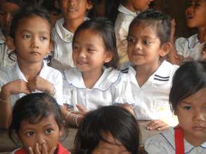 Girls at the JustWorld funded school in Cambodia